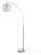 Bloom 75"h Chairside Arc Floor Lamp - Modern, Satin Nickel, White Satin Shade, Dimmable, Bulb Included For Sale
