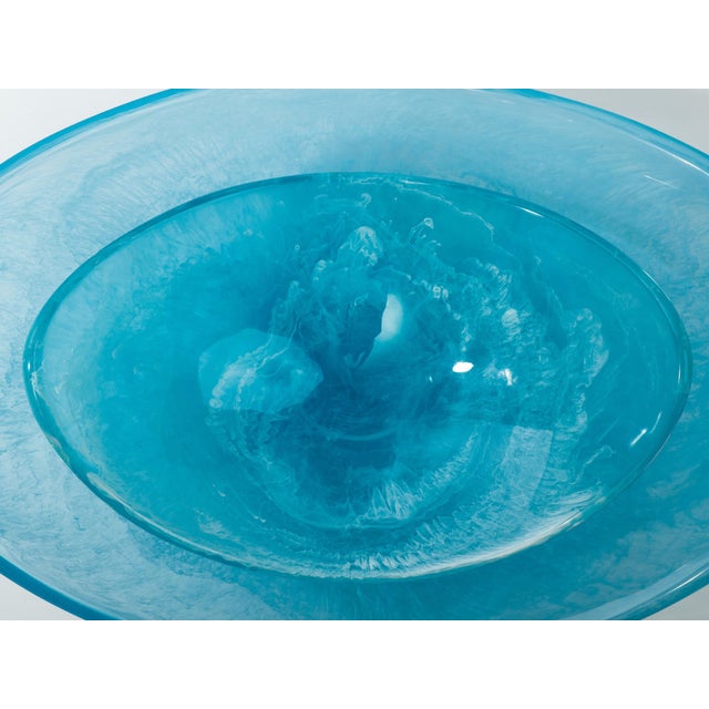 Modern Aquamarine Acrylic Scoop Serving Bowl Set - a Pair For Sale - Image 3 of 13