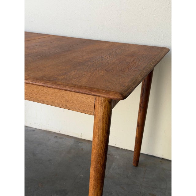 Wood Mid Century Modern Danish Oak Dining Table Scandinavian Design 1960s For Sale - Image 7 of 10