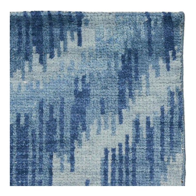 Schumacher Venetian Flamestitch Rug In Blue For Sale