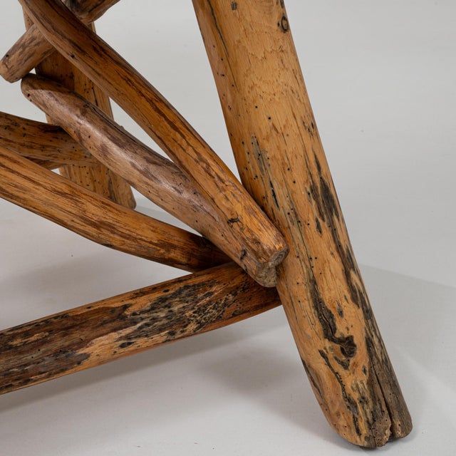 Brown 20th Century Belgian Brutalist Wooden Dining Table With Carved Base For Sale - Image 8 of 18