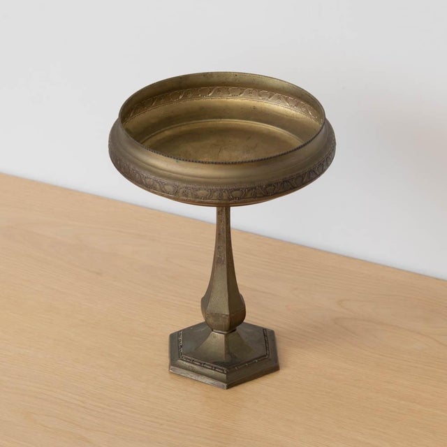 1930s Large French Pewter Pedestal Dish For Sale In Los Angeles - Image 6 of 11