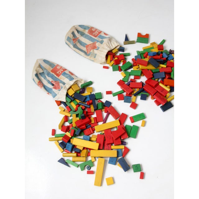 1970s Sears Little Learners Mailbag of Blocks Wooden Block Sets For Sale - Image 14 of 18