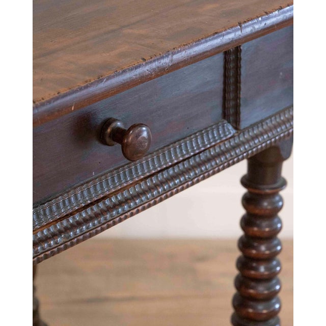 French Changer’s Table from Jura in Walnut with Turned Legs, 18th Century For Sale - Image 4 of 11
