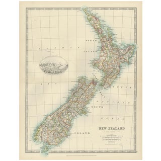 Antique Map of New Zealand, 1903 For Sale