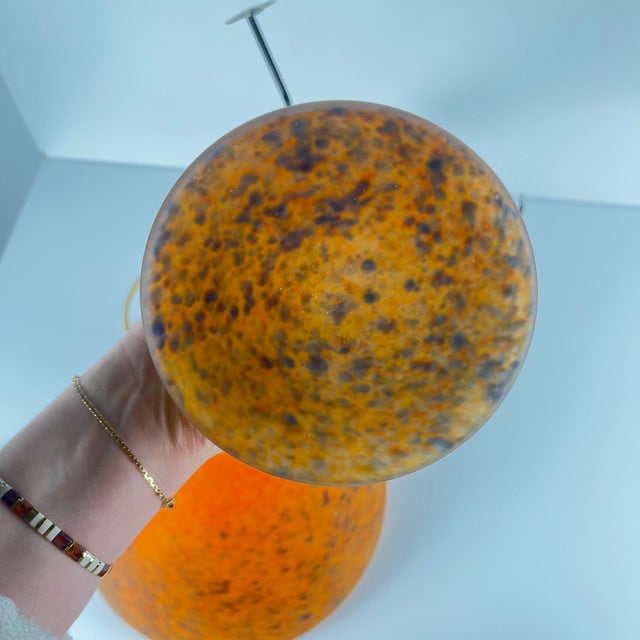 Orange Mushroom Lamp in Speckled Orange Glass from Massive Lighting, Belgium, 1970s For Sale - Image 8 of 14