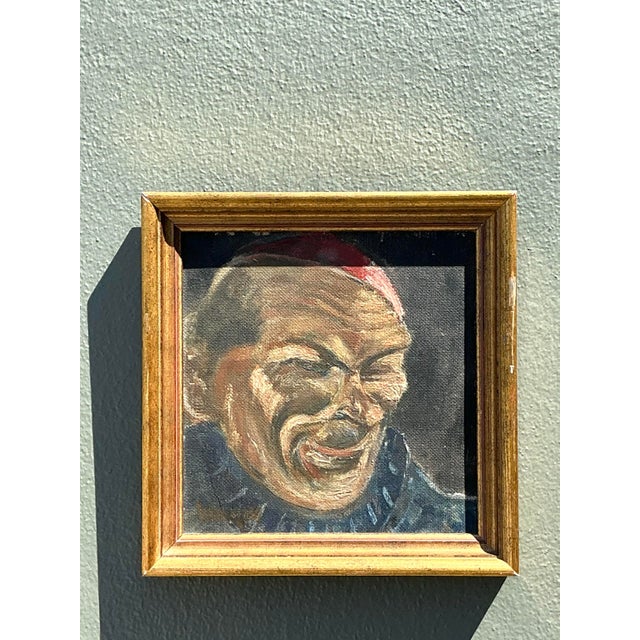 Vintage Original Oil Portrait of Man For Sale - Image 11 of 12
