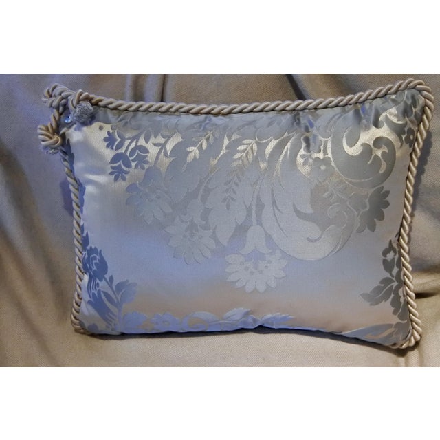 Pierre D Argent Maison Accent Pillow In Blue Damask Erica Sky By
