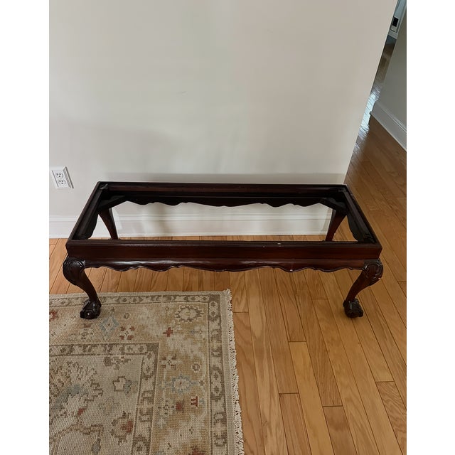 Late 20th Century Chippendale-Style Mahogany Bench by Craftique For Sale - Image 4 of 7