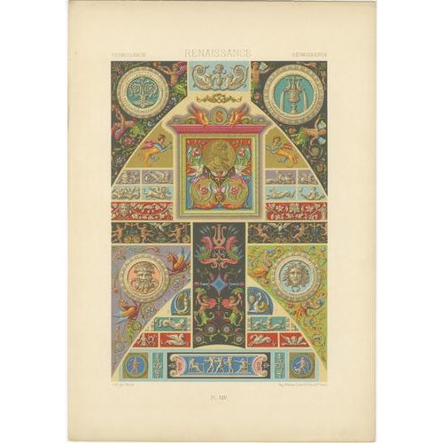 Late 19th Century Racinet, Renaissance Decorative Panel, 1873, Chromolithographs, Set of 3 For Sale - Image 5 of 10