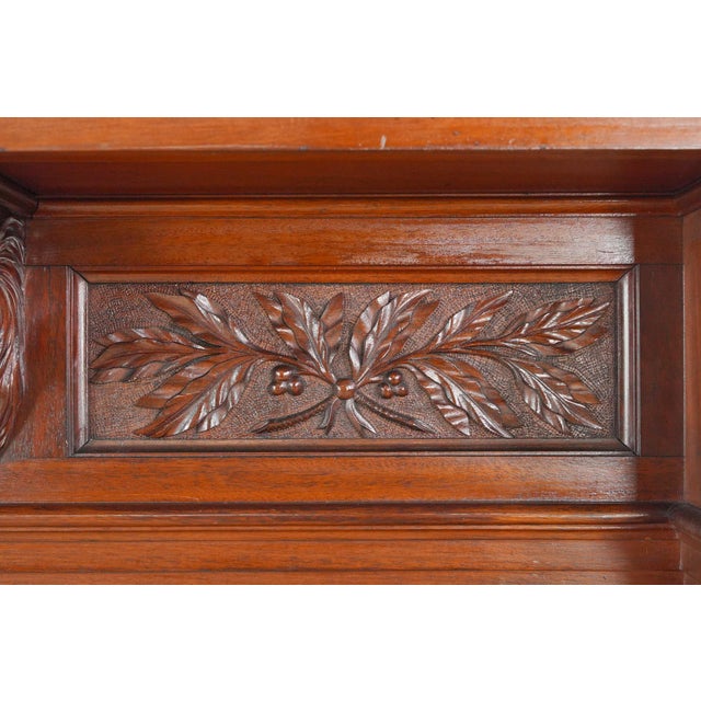Wood Late 19th Century Victorian Mahogany Fireplace Mantel For Sale - Image 7 of 16