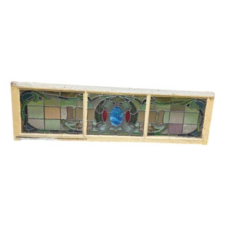 Antique Leaded Glass Window, 1890s For Sale