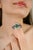 Green 14k Gold Step Cut East West Accent Gem Art Deco Statement Ring Size 5.5 For Sale - Image 8 of 14
