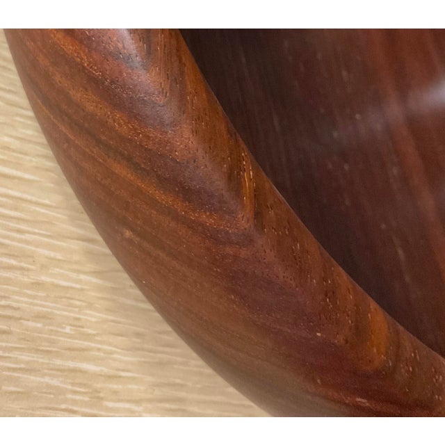 Brown 1960s Brazilian Rosewood Wood Turned Bowl For Sale - Image 8 of 12