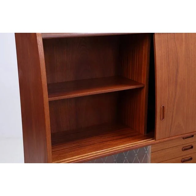 Wood Mid-Century Teak Highboard by Poul M. Jessen for Viby, Denmark, 1960s For Sale - Image 7 of 17