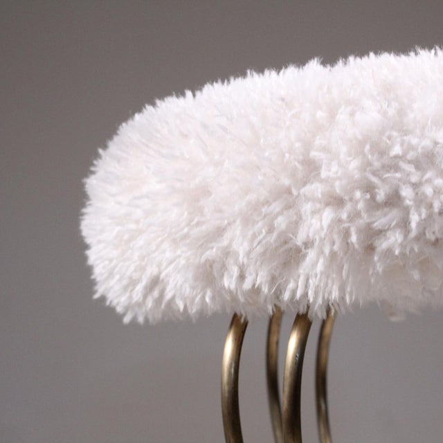 Set of Stools in Brass and Leather For Sale - Image 3 of 8