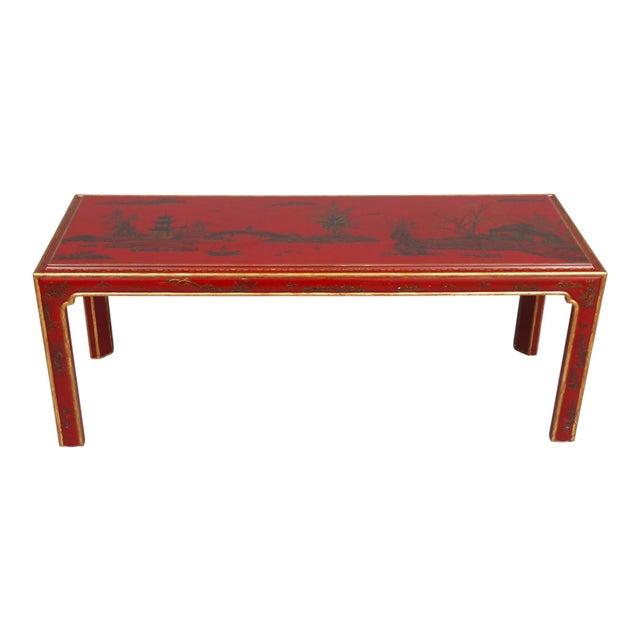 Chinoiserie Red Chinoiserie Coffee Table For Sale - Image 3 of 11
