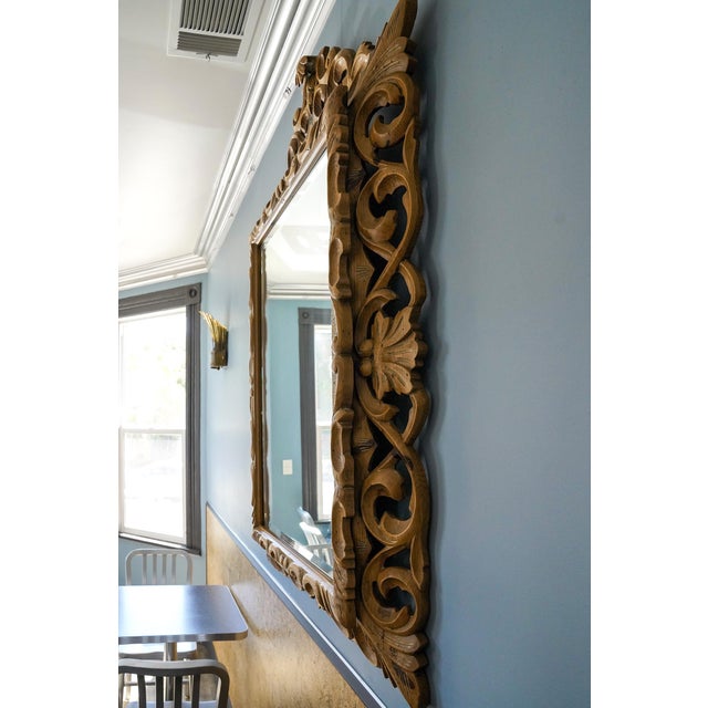 Wood William Switzer Baroque Style Carved Wood Scroll Mirror For Sale - Image 7 of 7