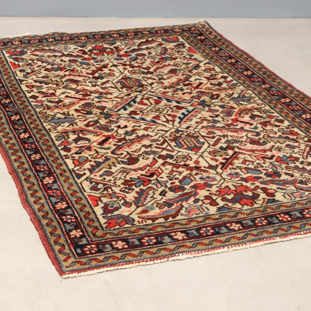 Brown Vintage Middle Eastern Mehraban Rug in Wool For Sale - Image 8 of 8