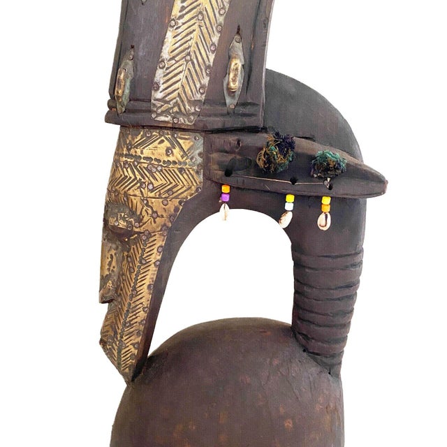 Lg Vintage Bamana Male Antelope Chiwara Helmet Sculpture Mali African Art 25.25" H For Sale In New York - Image 6 of 7