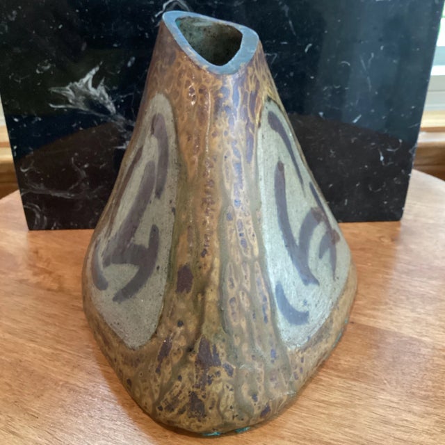 Vintage Stoneware Pottery Asian Style Abstract Vase Art Studio For Sale In Chicago - Image 6 of 13
