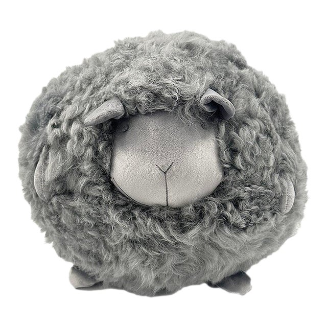 Plush Lambskin Sheep Ball - Gray For Sale