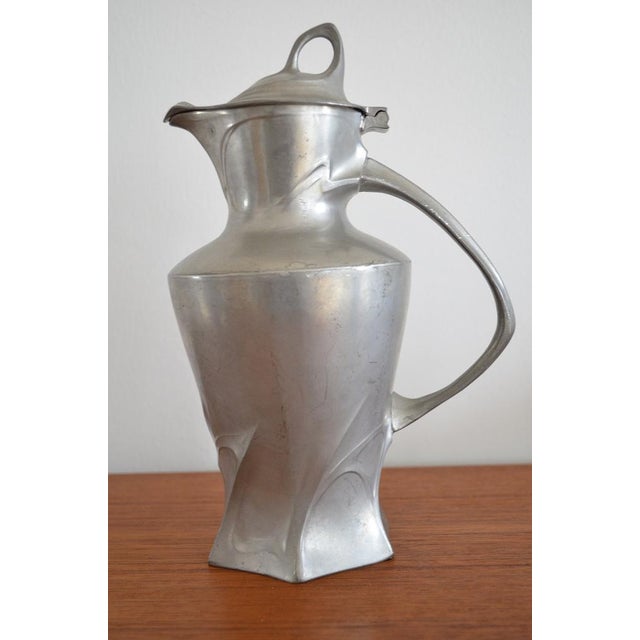 Art Nouveau set consisting of 3 parts from Kayser Zinn - Lidded jug mod. no. 644 - height 26cm diameter 12cm - 2 cups...