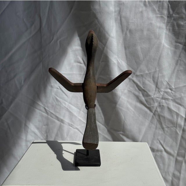 Traditional Indonesian Decorative Wooden Bird on Base For Sale - Image 16 of 17
