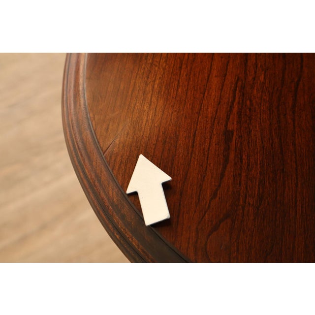 Ethan Allen Georgian Court Queen Anne Style Cherry Drop Leaf Side Table For Sale - Image 11 of 18