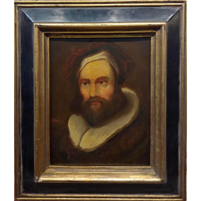 Self-portrait of a Renaissance Artist - 18th century Oil painting oil painting on board -unsigned circa 1780-1800s board...