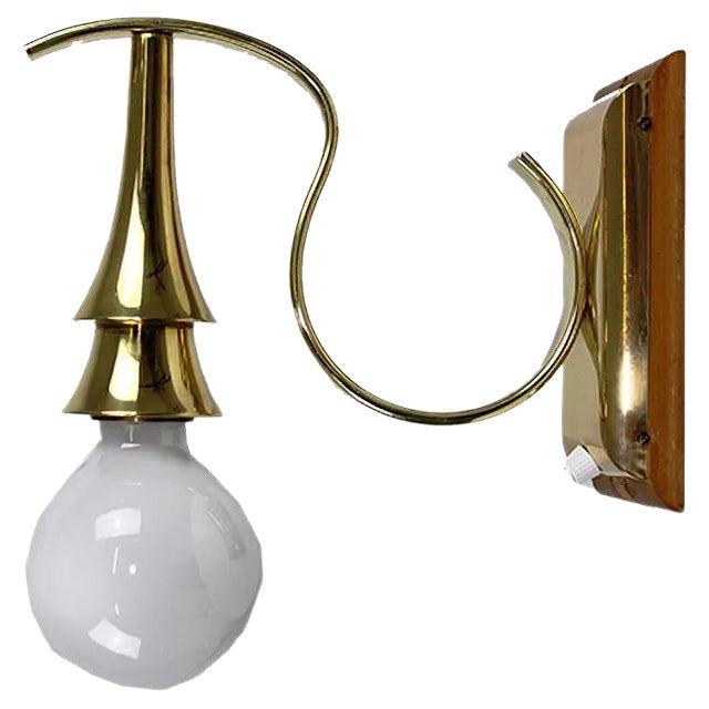 Art Deco Brass Wall Lamp, 1920s For Sale