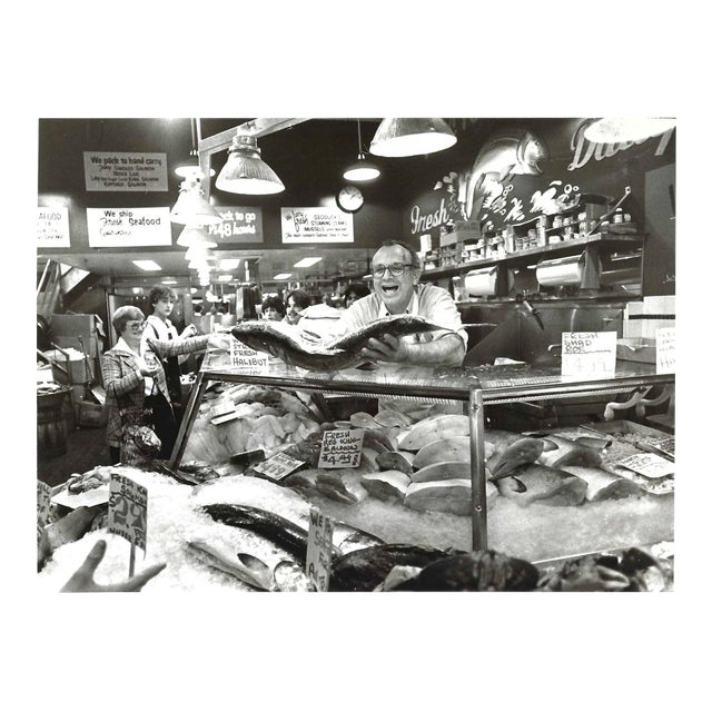 1980 Pike Place Fish Market Seattle Photograph by Vic Condiotty For Sale