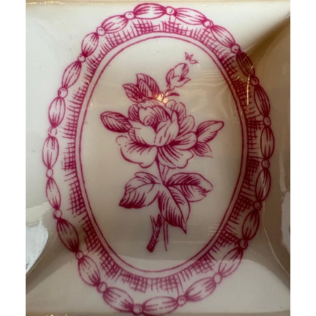 Vintage Limoges Porcelain Three-Piece Boudoir Set With Pink Roses For Sale In Philadelphia - Image 6 of 11