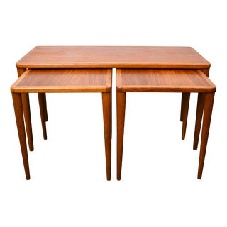 Swedish Modern Cubus Nesting Tables in Teak by Yngve Ekström for Källemo AB, 1950s, Set of 3 For Sale