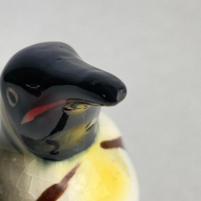 Black Vintage Emperor Penguin Figurine Hand Painted Ceramic Miniature Statue For Sale - Image 8 of 9
