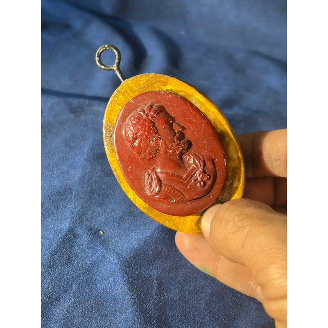 Green Grand Tour Style Faux Jasper Intaglio of Emperor Hadrian in Faux Malachite Frame. For Sale - Image 8 of 10