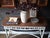 Vintage Grandmillennial White Wicker Console Table & High-Back Chair - 2 Piece Set For Sale - Image 4 of 6
