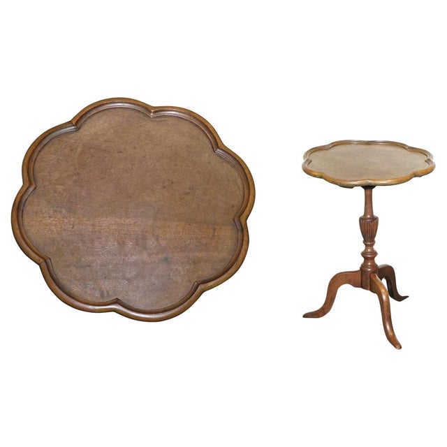 Walnut Pie Crust Wine Lamp End Side For Sale - Image 14 of 14