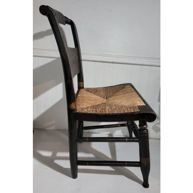 Rustic Early 19Thc Original Stenciled Hitchcock Child's Chair For Sale - Image 3 of 7