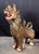 Antique c.1920's/30's Pair of Monumental Burmese Carved Wood Gilt Temple Guardian Lions / Foo Dogs For Sale - Image 4 of 18