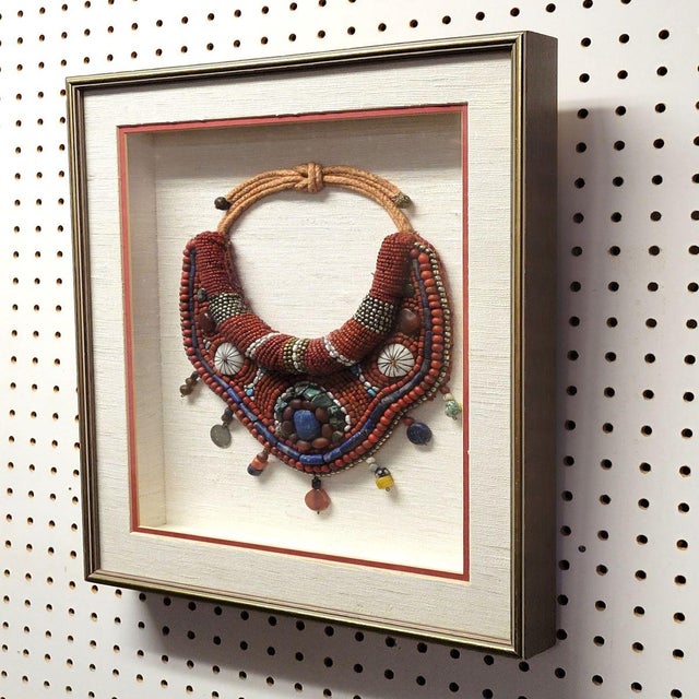Tribal Framed Tibetan Ladakh Coral Turquoise and Pearl Necklace For Sale - Image 3 of 11