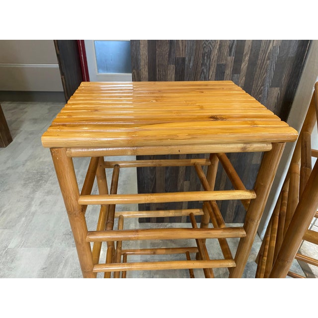 Vintage Bamboo High Bar Stools, 1970s, Set of 2 For Sale - Image 9 of 13