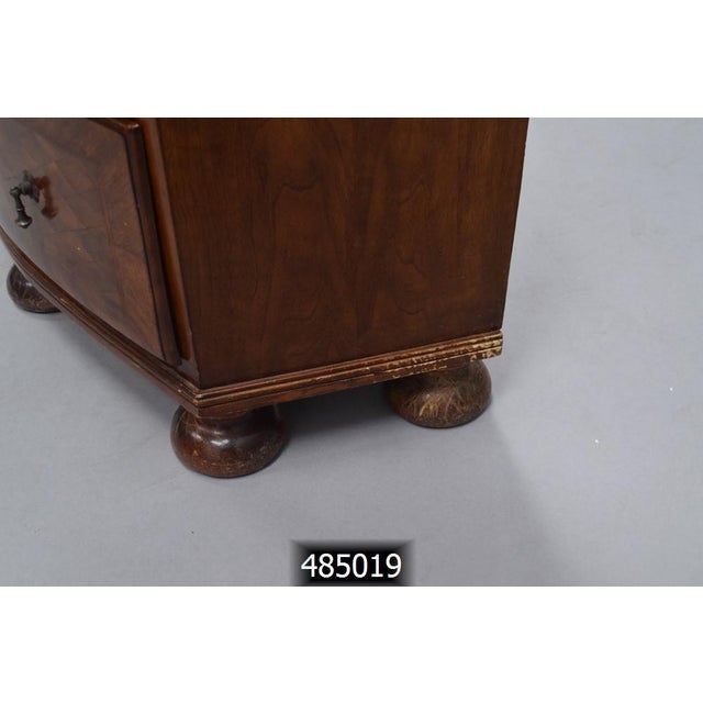 Vintage Bow Front Demilune Credenza, Key Included For Sale - Image 11 of 16