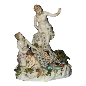 Meissen Porcelain Figural Group “Capture of the Tritons,” Attributed to Kändler, Circa 1880