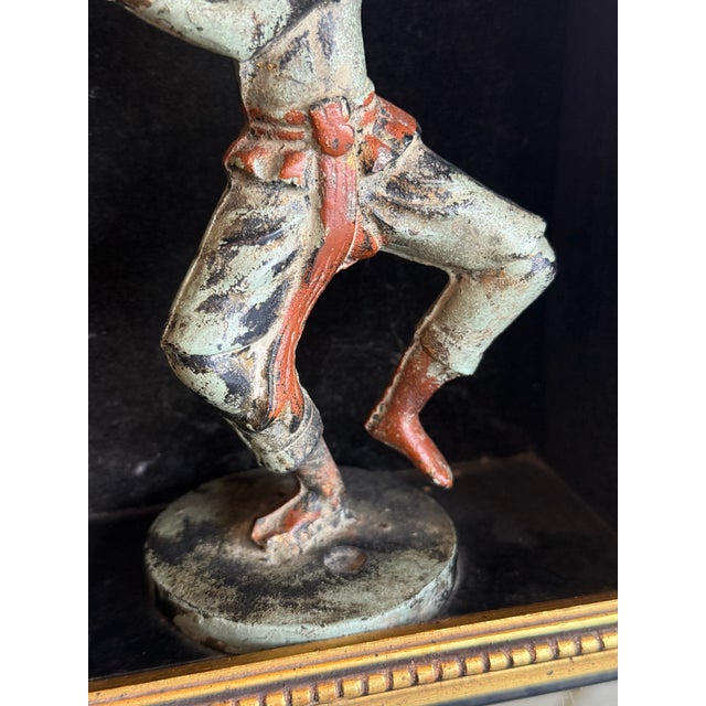 Mid 20th Century Pair of Vintage Bronze Thai Prince Statues Figurines in Shadow Box For Sale - Image 5 of 10