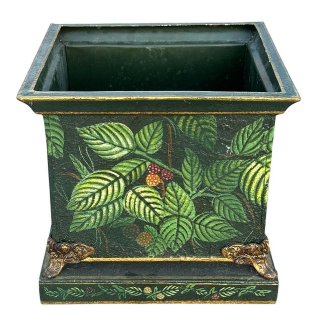 Metal Vintage John Richard Collection Metal Footed Planter on Stand For Sale - Image 7 of 10