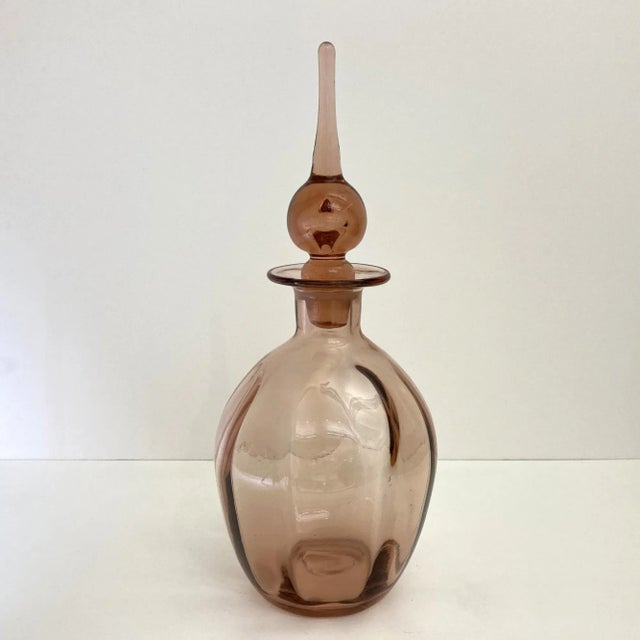 Glass 1950s Viking Peach Glass Decanter For Sale - Image 7 of 7