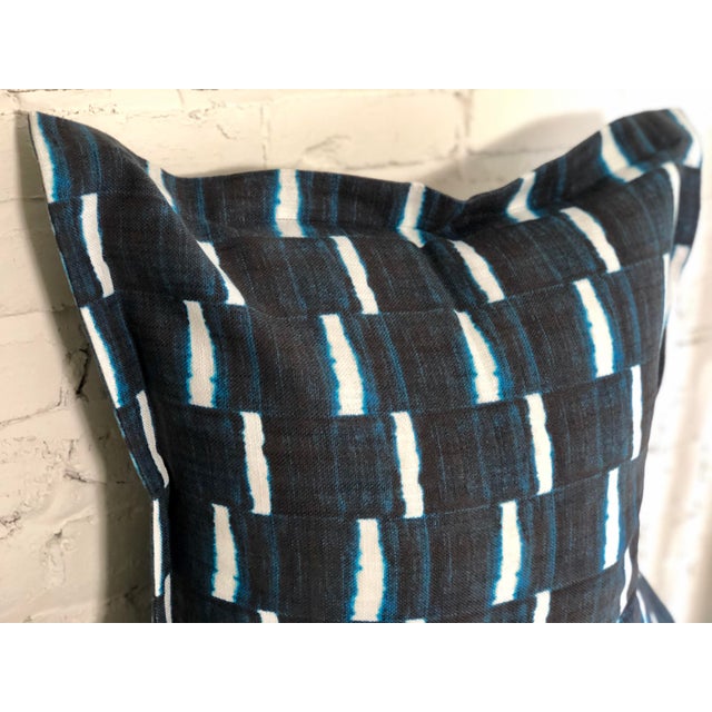 2010s 24” Indigo Dyed Linen Pillows by Jim Thompson - a Pair For Sale - Image 5 of 10