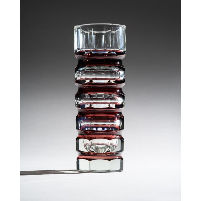 Ruby Red Block Vases from Ilm-Kristall, East Germany, 1970s, Set of 2 For Sale - Image 12 of 18