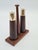 Wood Vintage Teak Salt and Pepper Set with a Stand, Netherlands, 1960s, Set of 3 For Sale - Image 7 of 9